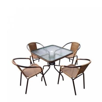 Комплект мебели  Николь-2LB TLH-037С-TLH070SR-70x70 Light Beige (4+1)