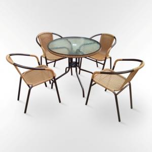 Комплект мебели  Николь-1LB TLH-037С-TLH080RR-D80 Light Beige (4+1)
