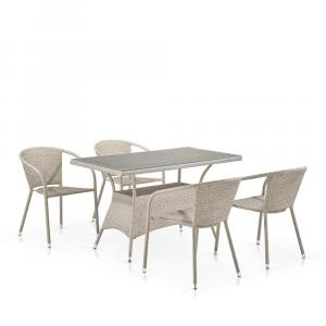 Комплект плетеной мебели T198D/Y137C-W85 Latte (4+1)