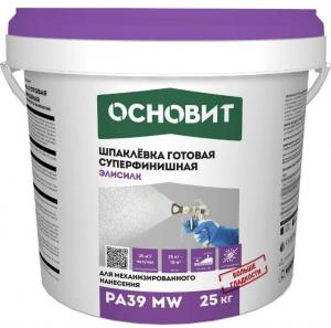 ЭКОНСИЛК PA39 MW шпаклевка готовая для механизированного нанесения супербелая ОСНОВИТ. Толщина слоя 0-2 мм