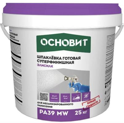 ЭКОНСИЛК PA39 MW шпаклевка готовая для механизированного нанесения супербелая ОСНОВИТ. Толщина слоя 0-2 мм
