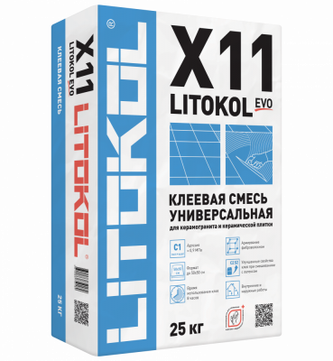 Клей для плитки, керамогранита и камня LITOKOL X11 EVO Серый